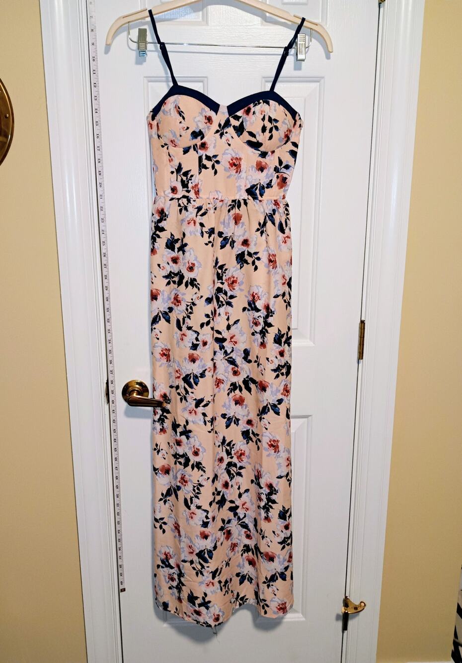 Band of Gypsies - Peach Floral Corset Bustier Maxi Dress - Sz S - NWOT